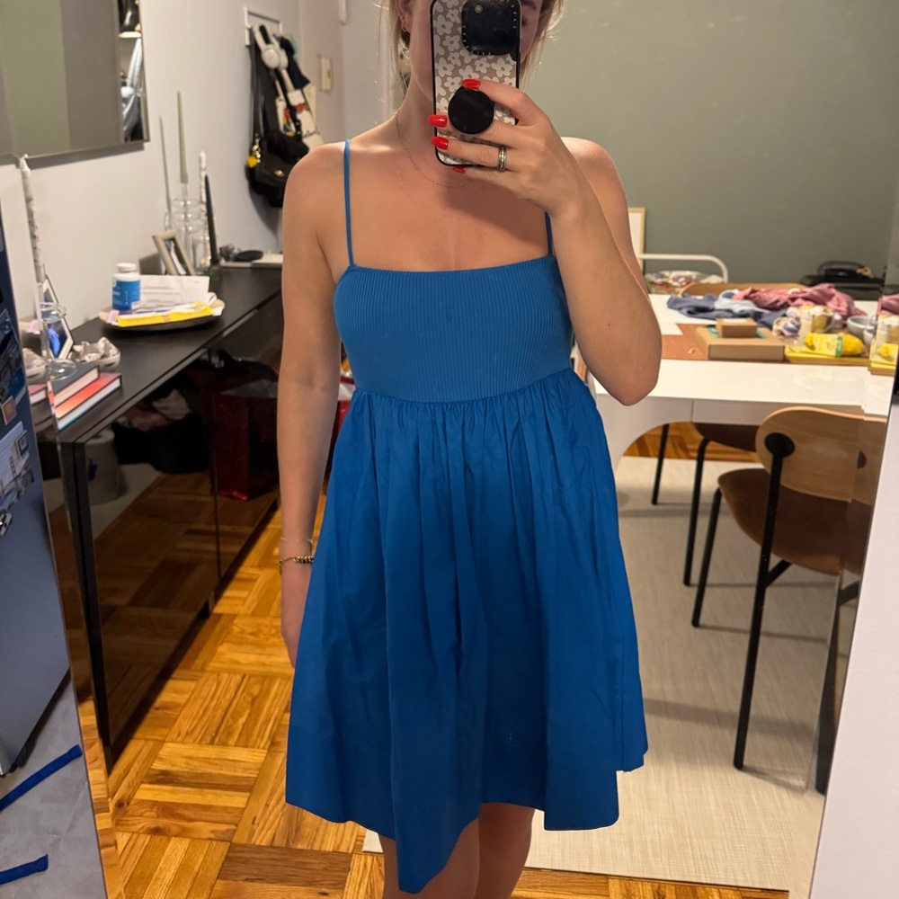 Zara Blue Sleeveless Midi Sundress